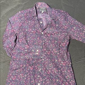Bonobos Navy and Pink Floral Shirt